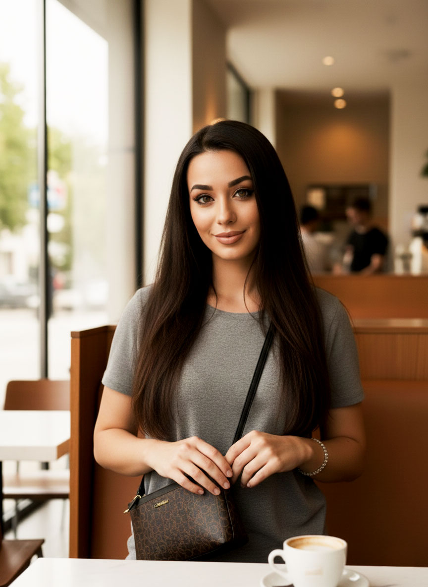 Bolsa Feminina Crossbody Monograma Calvin Klein Marrom