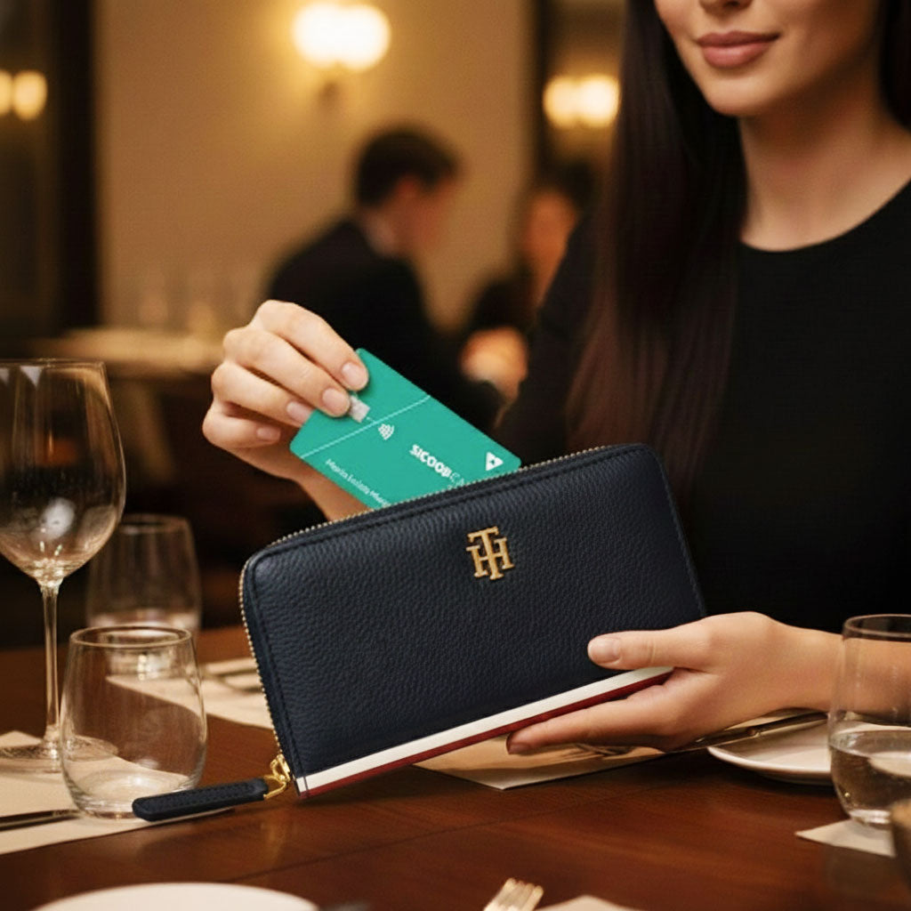 Carteira Feminina Tommy Hilfiger Azul Marinho (Navy Blue)